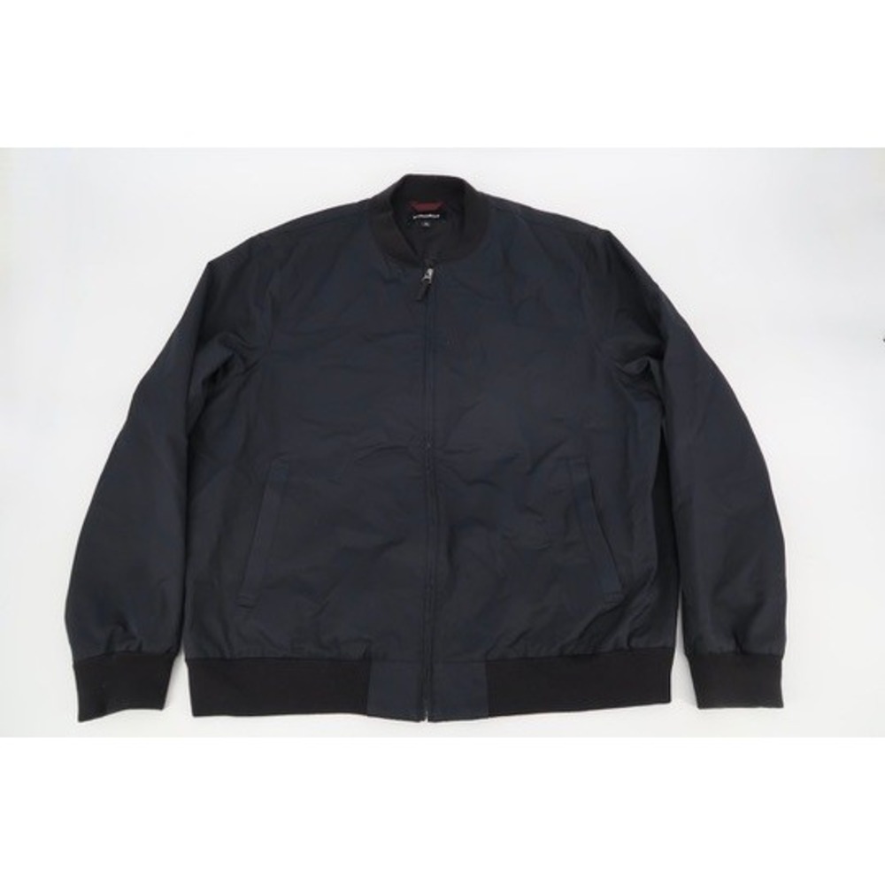 Bonobos The Boulevard Bomber Jacket Mens XL Black Full Zip Ribbed Minimalist